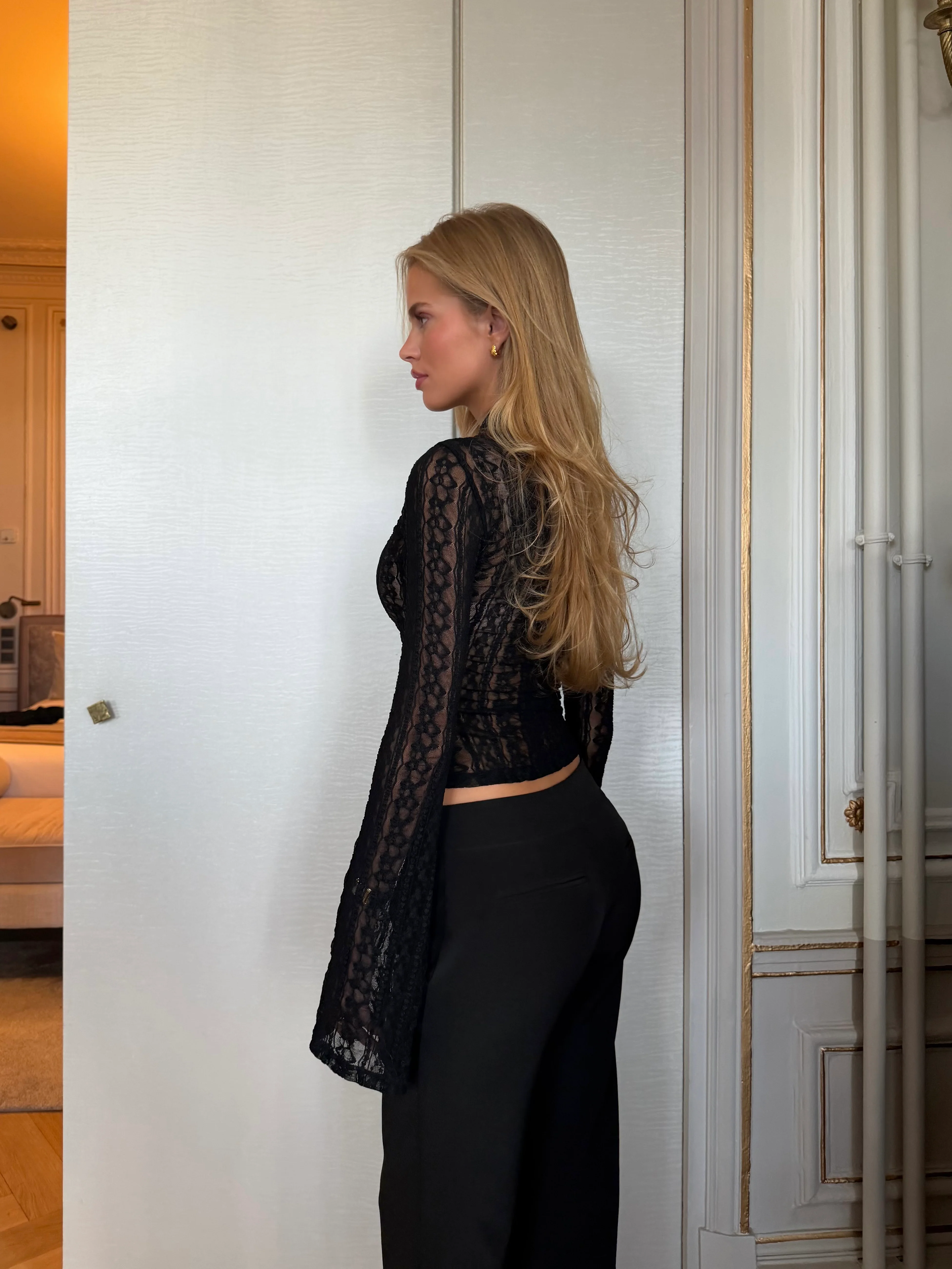 Ayla lace top - sort - Image 3