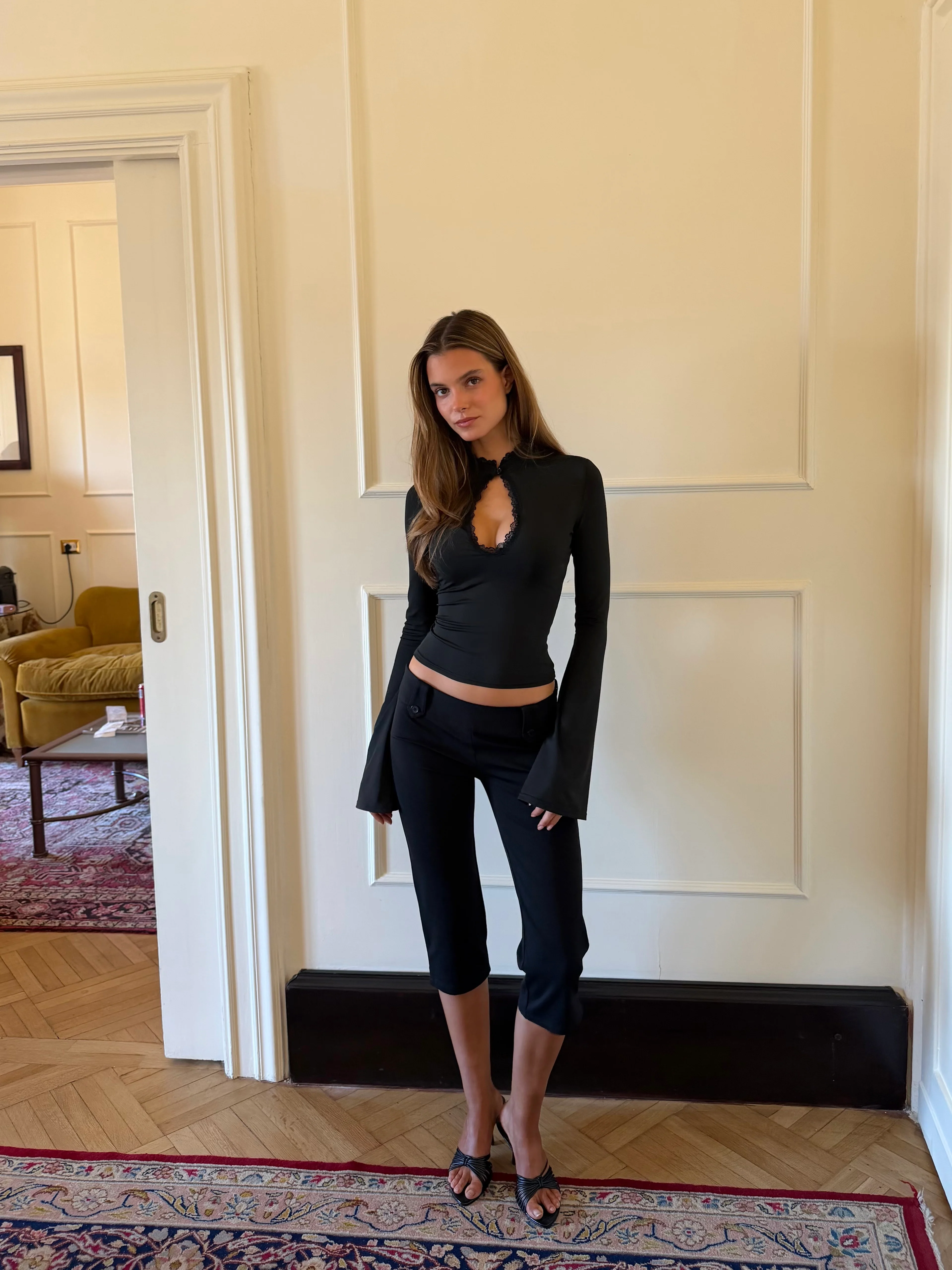 Baia lace long sleeve top - sort - Image 7