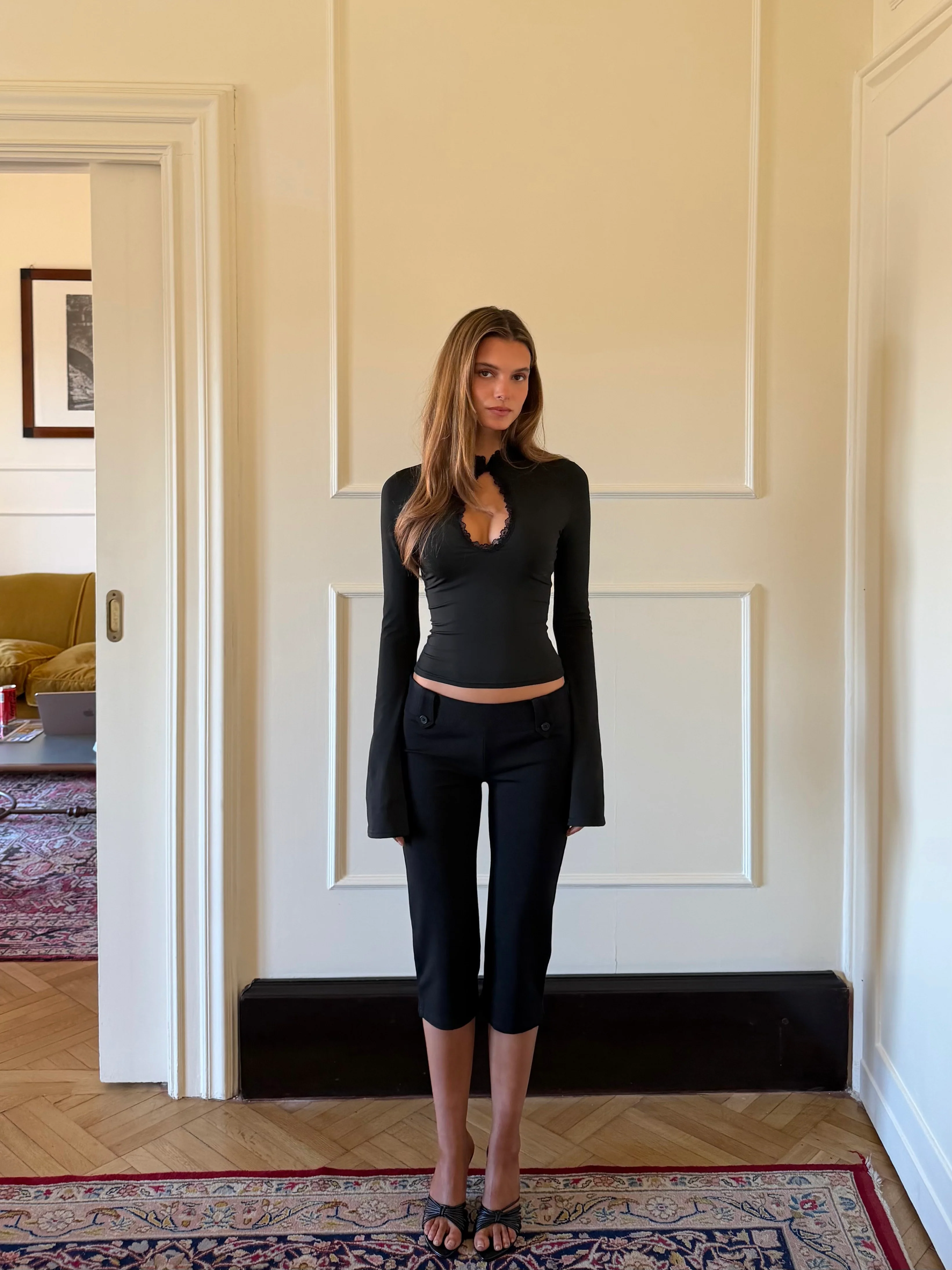 Baia lace long sleeve top - sort - Image 8