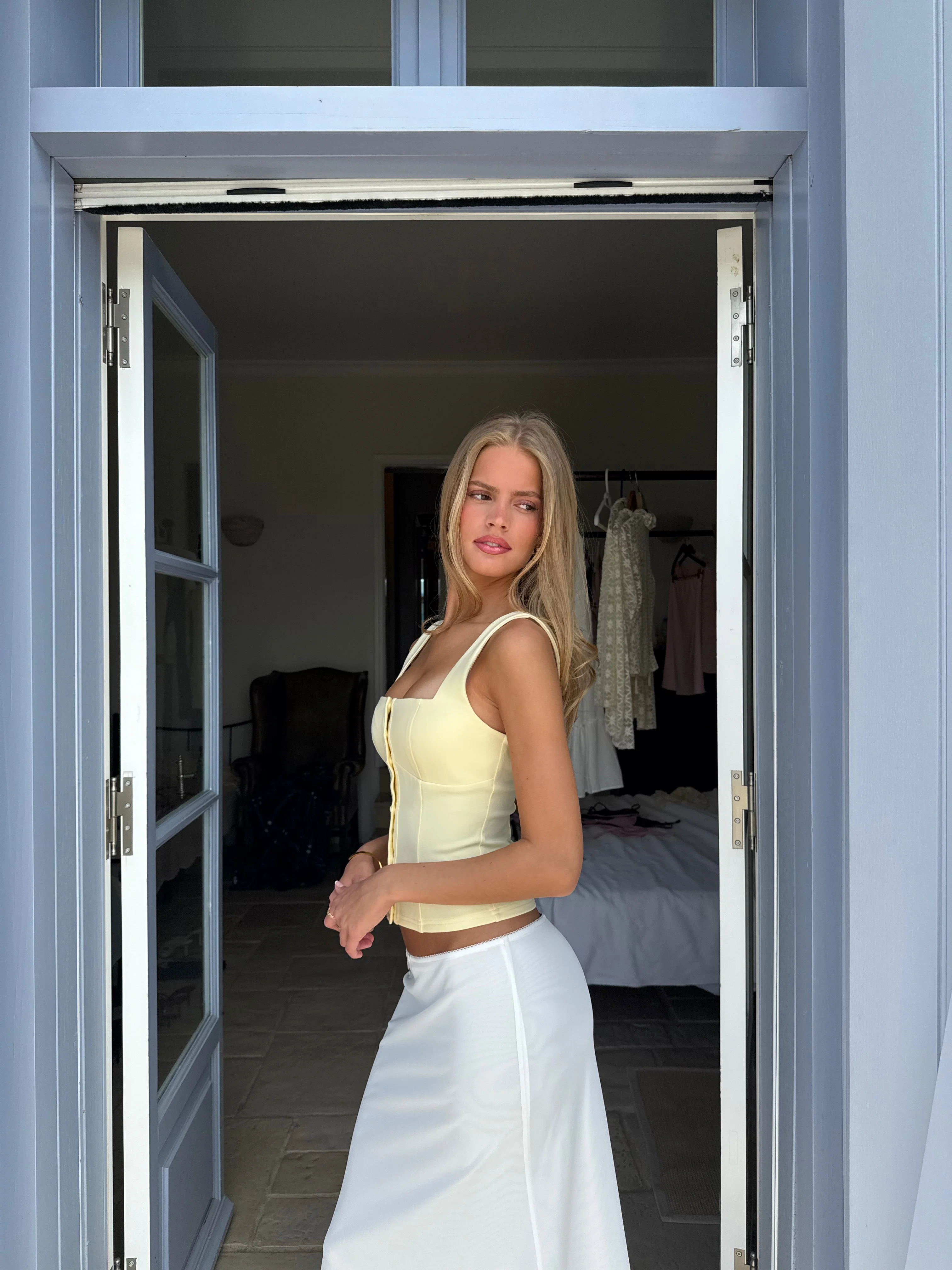 Beba button top - lys gul - Image 4