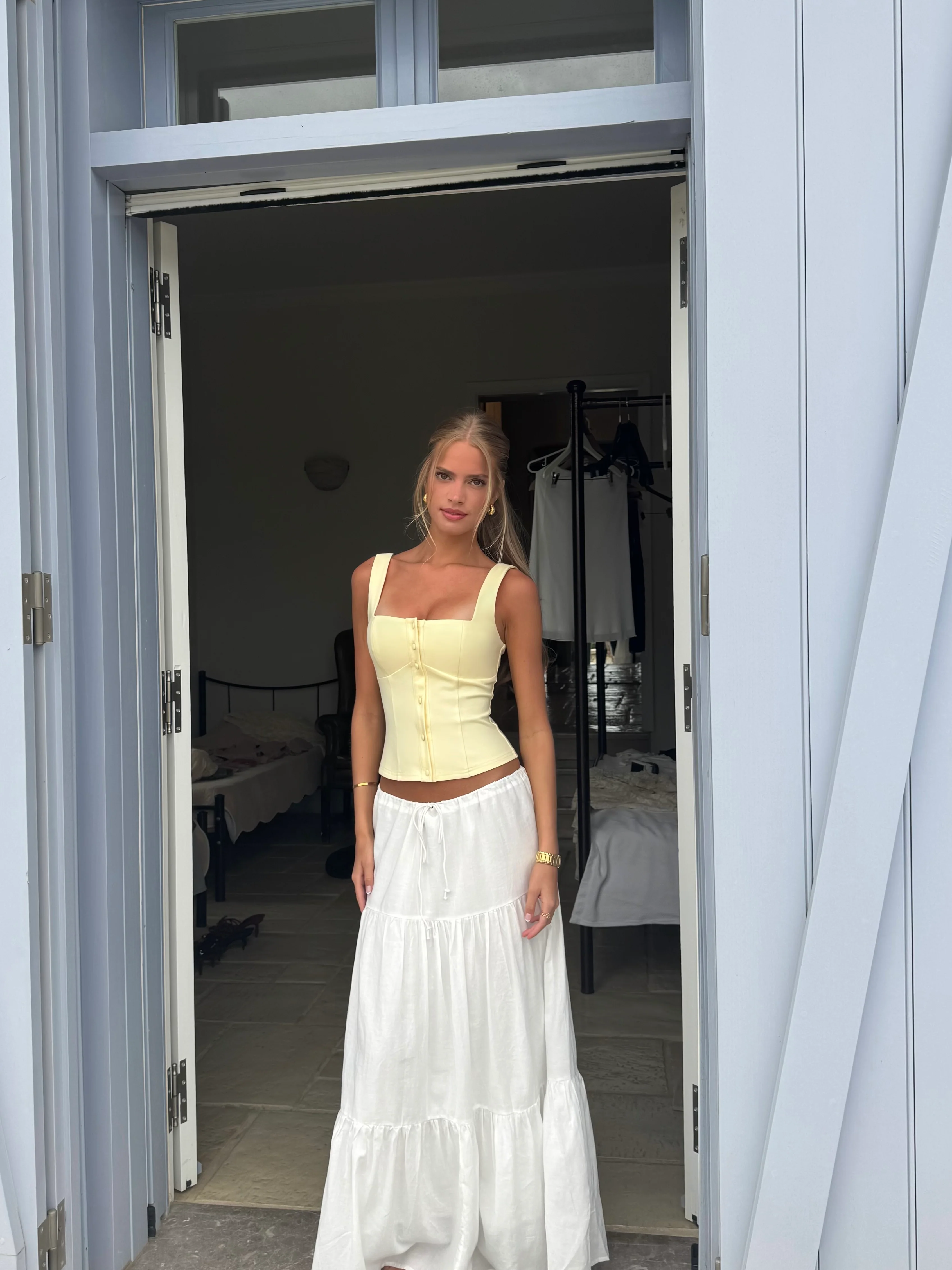 Beba button top - lys gul - Image 7