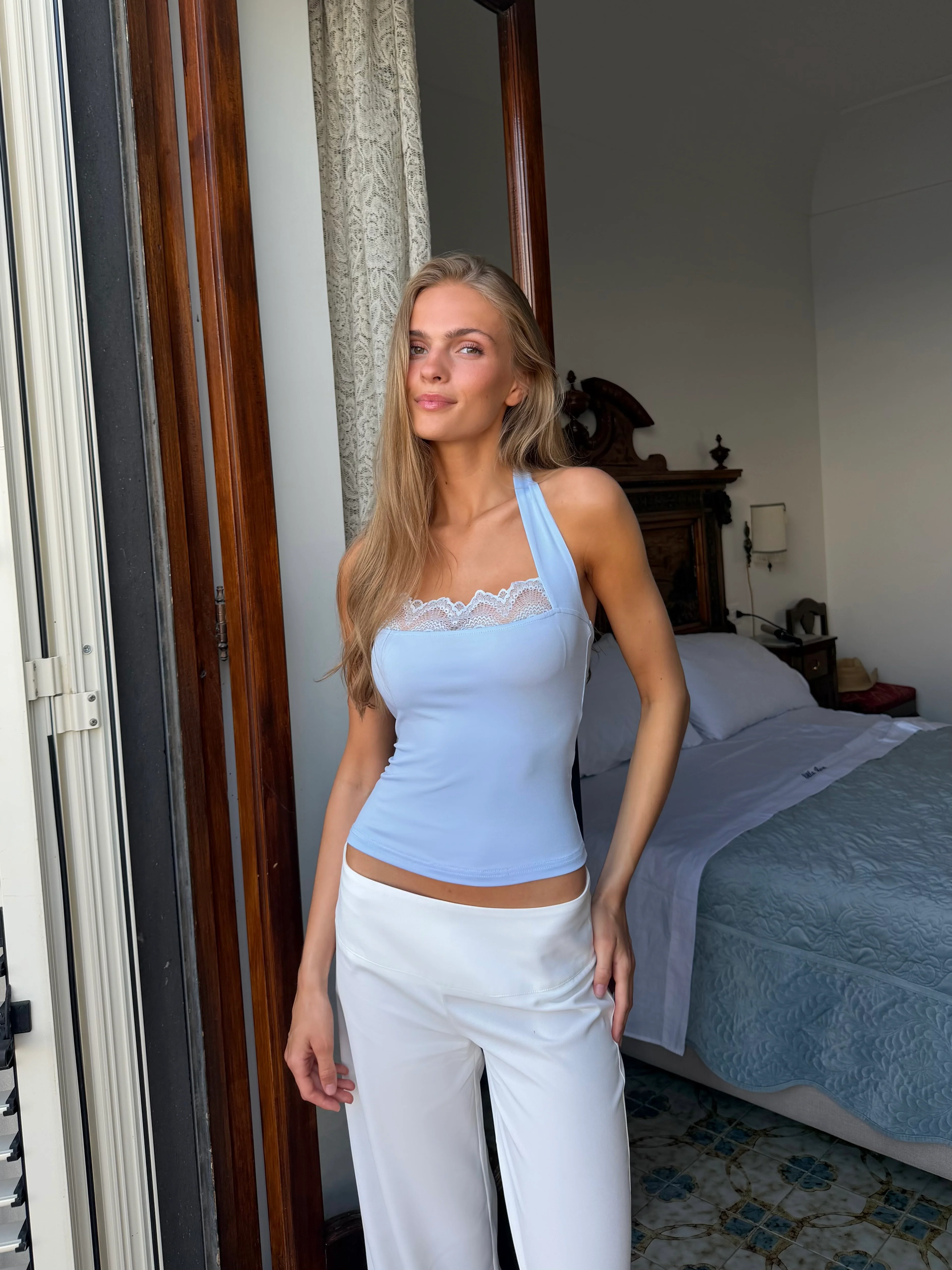 Elia lace top - lys blå - Image 3