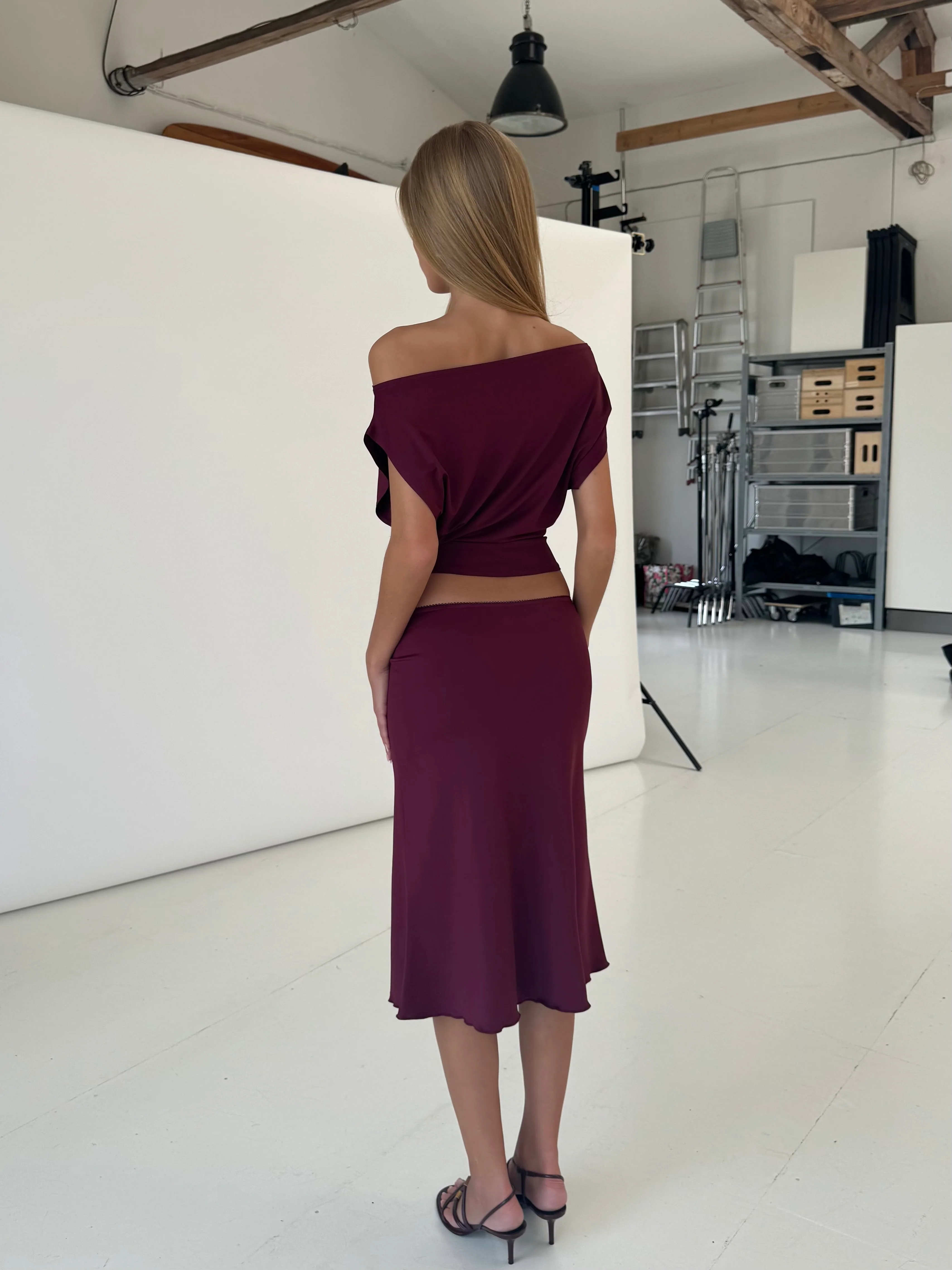 Helia basic skirt - bordeaux - Image 2