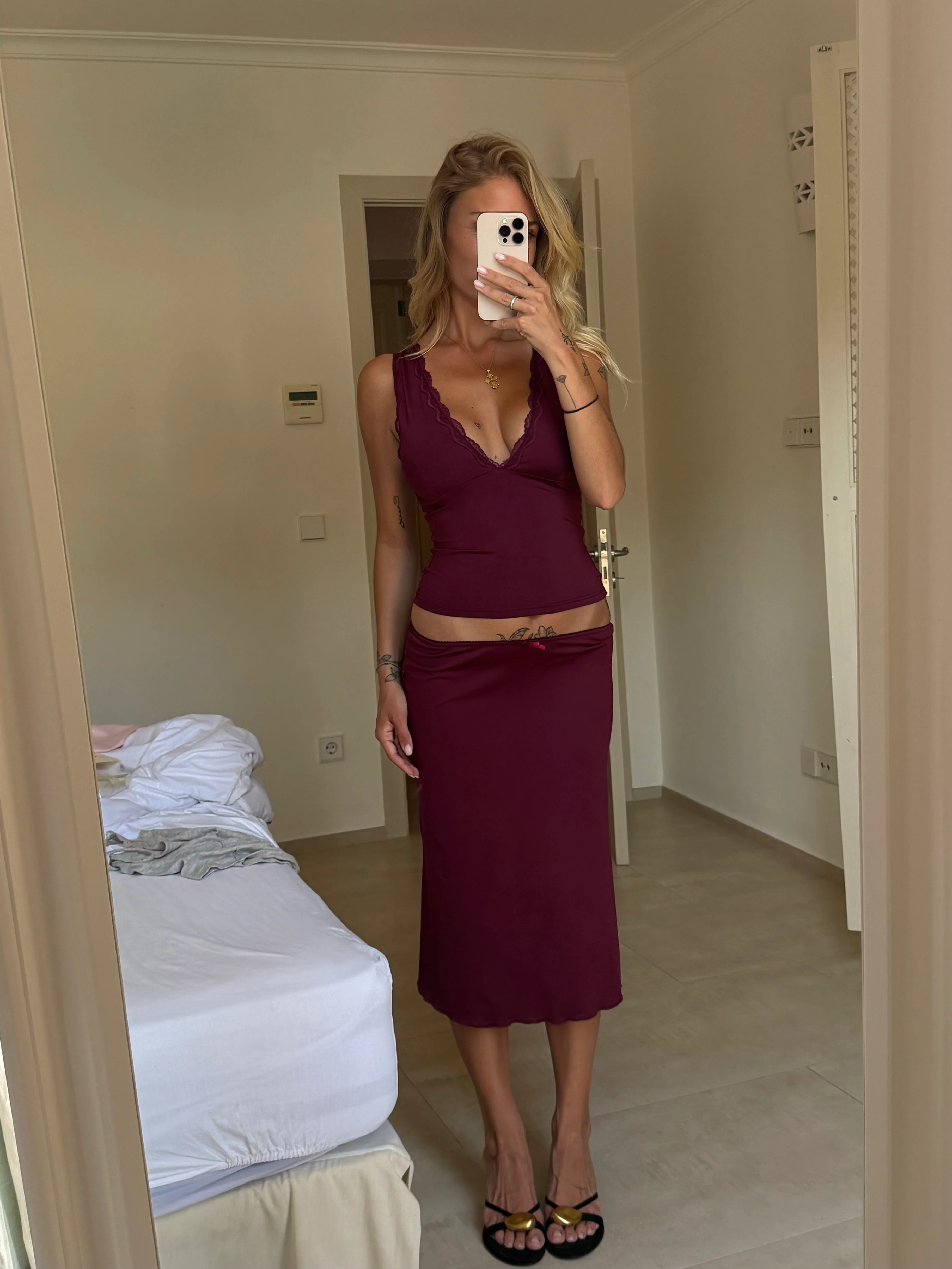 Helia basic skirt - bordeaux - Image 8