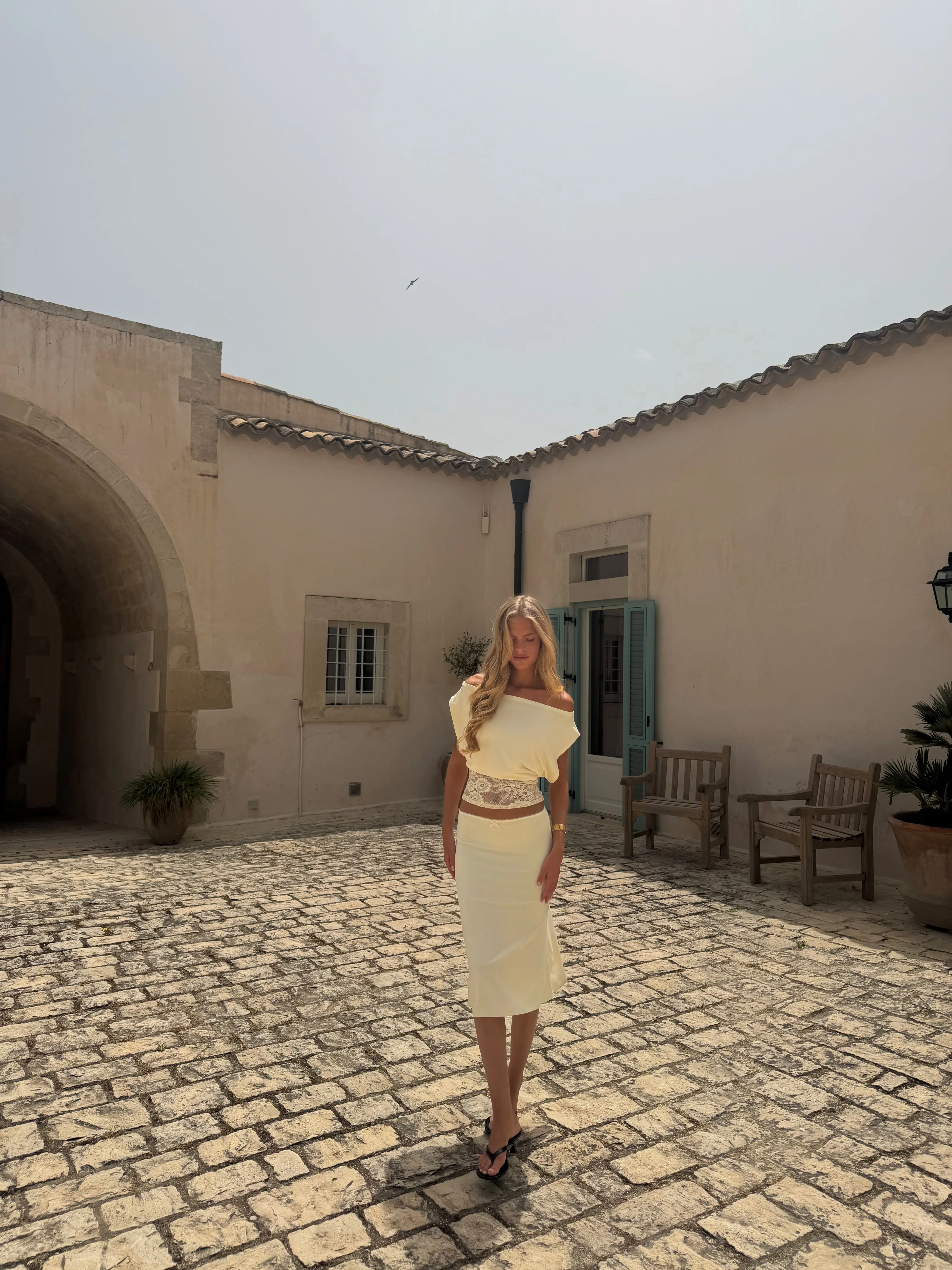 Helia basic skirt - lys gul - Image 6