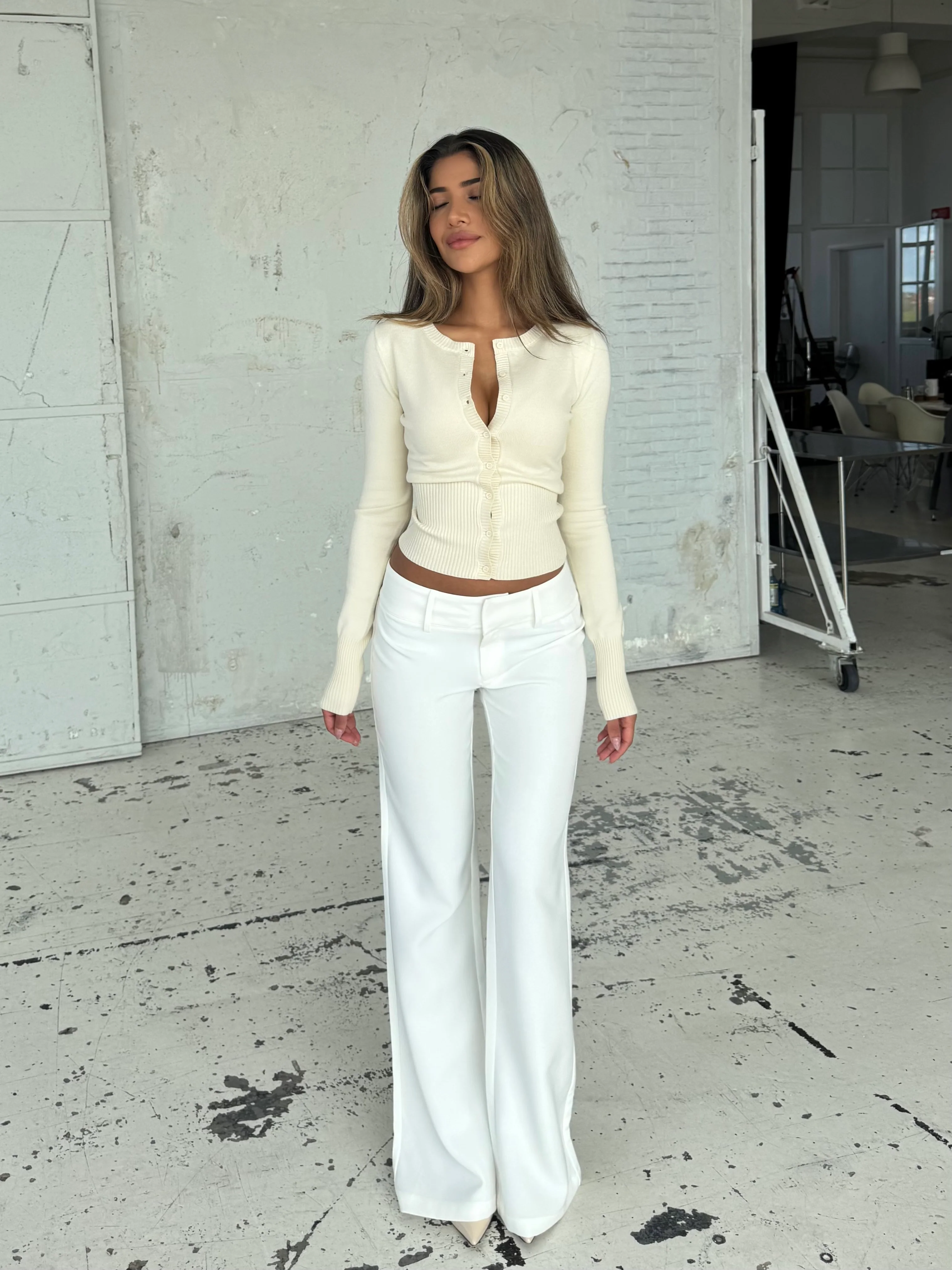 Livia low waist bukser - hvid - Image 3