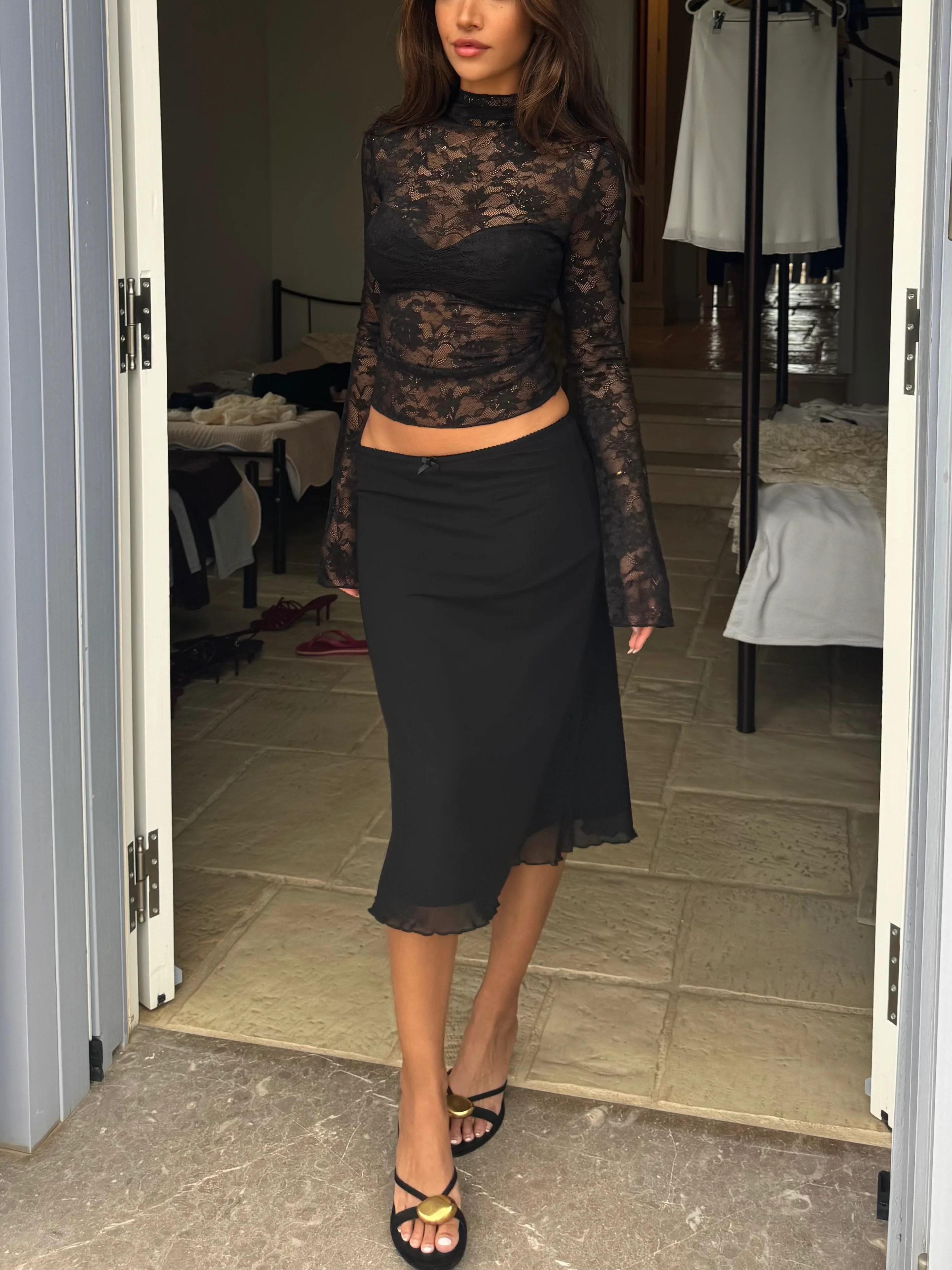 Melia mesh skirt - sort - Image 2