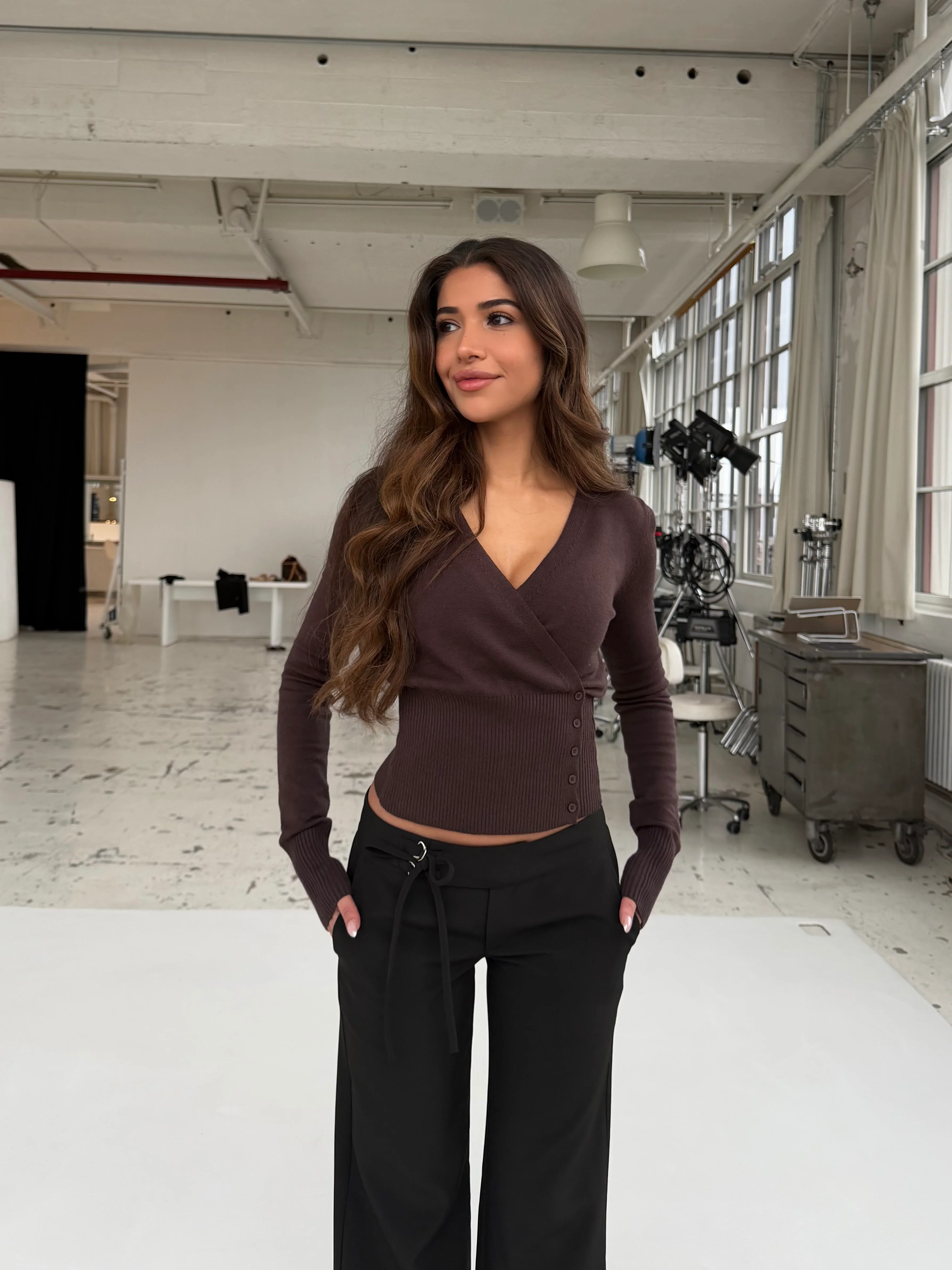 New knit cardigan - mørk brun - Image 2