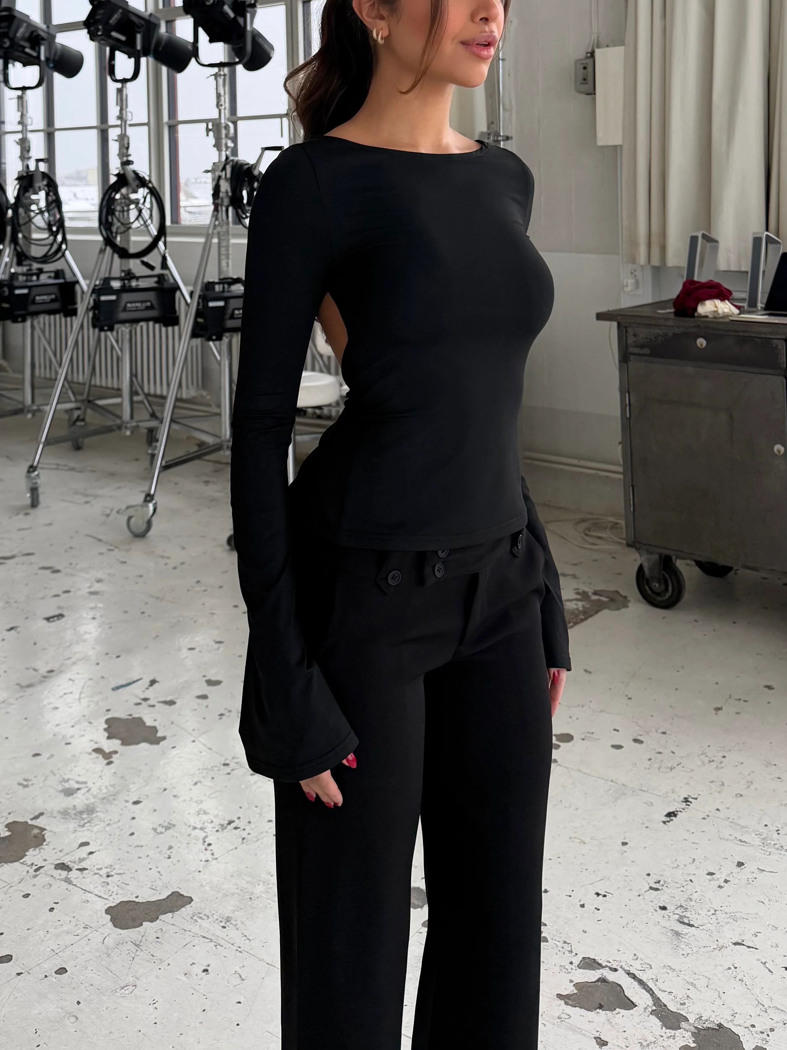 Rhea long sleeve top - sort - Image 6